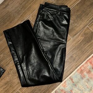 Leather crocodile jeans